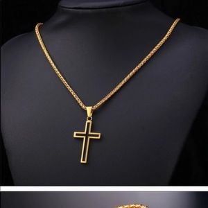 New 18k gold plating cross necklace